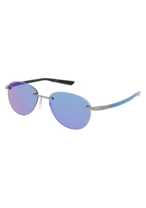 McLaren Blue Mirror Oval Unisex Sunglasses MLMS-85S02 C04 55