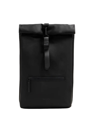 Rains Black Waterproof Rolltop Rucksack