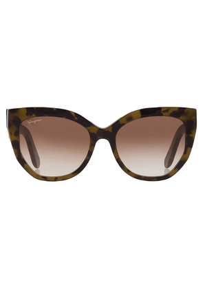 Salvatore Ferragamo Brown Gradient Cat Eye Ladies Sunglasses SF1061S 246 56