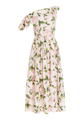 Oscar de la Renta Printed Cotton Poplin Midi Dress - Moda Operandi