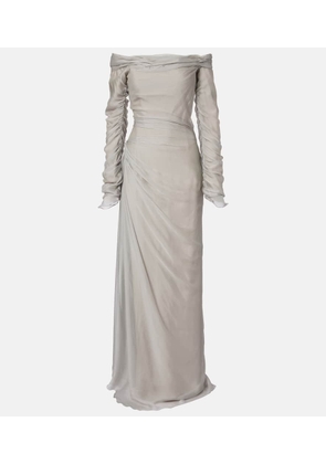 Marmar Halim Off-shoulder silk gown