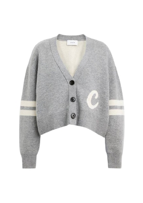 Coach Cropped Scrip Logo Cardigan, Size Large