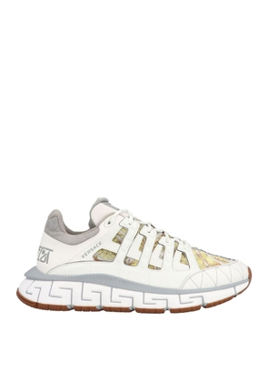 Versace Mens White / Grey / Gold Trigreca Barocco Print Sneakers