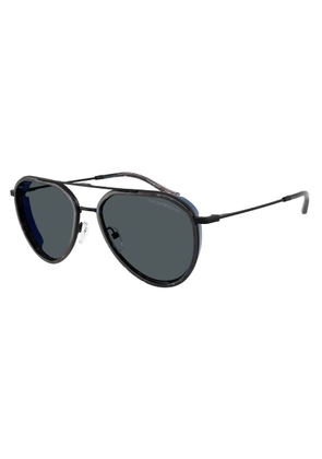 Emporio Armani Dark Grey Pilot Mens Sunglasses EA2163 300180 56