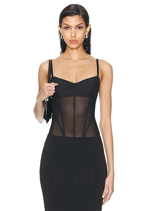 Anna October Ada Bodysuit in Black - Black. Size XS (also in ).