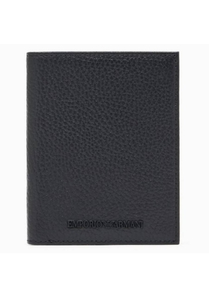 Emporio Armani Black Tumbled Leather Logo Card Holder