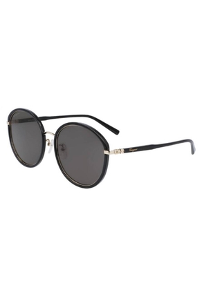 Ferragamo Grey Oval Ladies Sunglasses SF250SA 733 57
