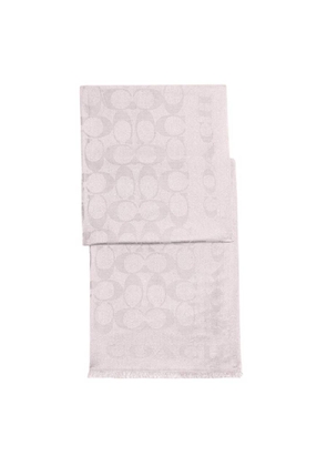 Coach Signature Logo Silk and Cotton Stole