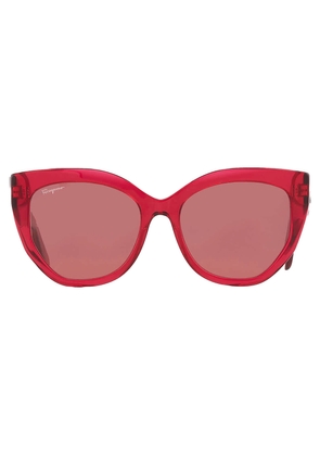 Salvatore Ferragamo Pink Cat Eye Unisex Sunglasses SF1061S 613 56