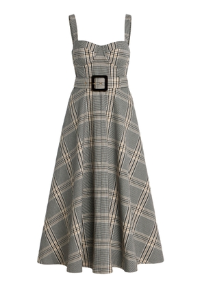 Cara Cara Calypso Plaid Cotton-Blend Midi Dress - Moda Operandi
