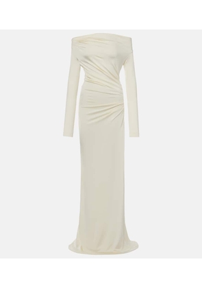 Victoria Beckham Draped off-shoulder jersey gown