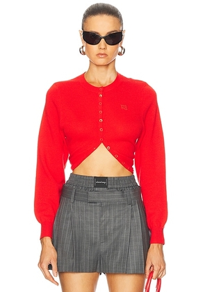 Alexander Wang Split Hem Long Sleeve Cardigan in Fiery Red - Red. Size M (also in XS).