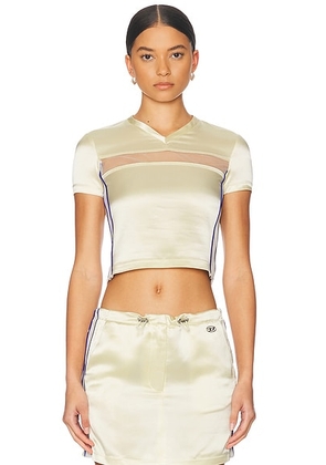 Diesel V-Neck Short Sleeve Top in Cream - Cream. Size 38 (also in ).