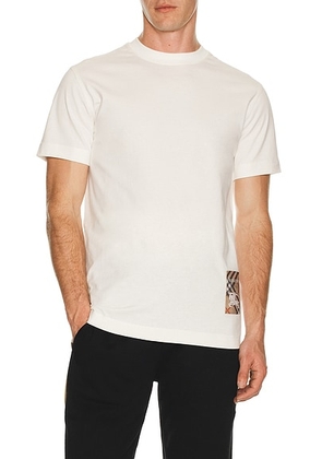 Burberry T-Shirt With Check Label in Chalk - White. Size M (also in S, XL/1X, XXL/2X).