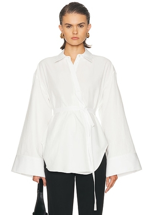 Adam Lippes Sayuri Top in White - White. Size L (also in M, XS).