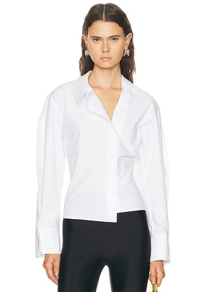 THE ATTICO Asymmetrical Shirt in White - White. Size 38 (also in 36, 40, 42, 44).