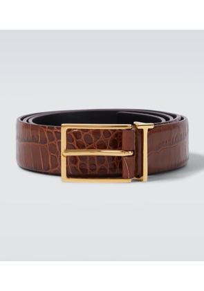Tom Ford T Loop croc-effect leather belt