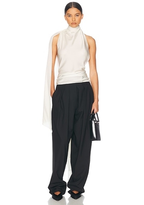 Helsa Natasha Silk Halter in White - White. Size M (also in ).