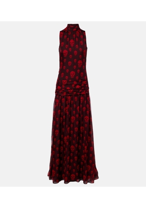 McQueen Skull silk maxi dress