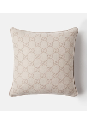 Gucci GG jacquard wool and cashmere cushion