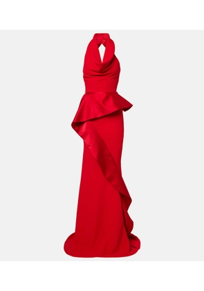 Maticevski Provocateur halterneck peplum satin gown