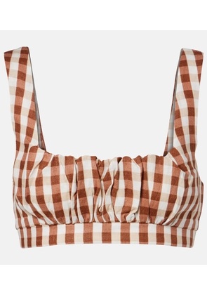 Faithfull Ida gingham linen crop top