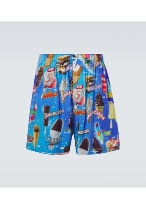 Balenciaga Printed satin shorts