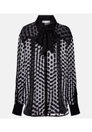The Frankie Shop Peri polka-dot sheer shirt