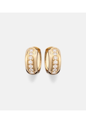 Stone and Strand 14kt gold huggie earrings with diamonds