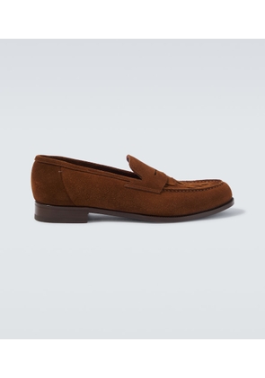 Lardini Woven suede penny loafers