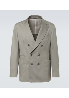 Brunello Cucinelli Double-breasted silk suit jacket