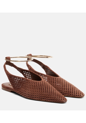 Jil Sander Perforated suede slingback flats