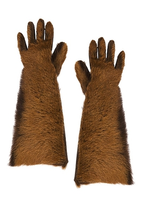 Magda Butrym Leather Gloves in Brown - Brown. Size all.