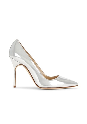 Manolo Blahnik BB 105 Pump in Silver - Metallic Silver. Size 36.5 (also in 36, 37.5, 38.5, 40, 41).