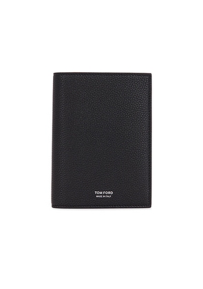 TOM FORD Soft Grain Leather T Line Passport Holder in Black - Black. Size all.
