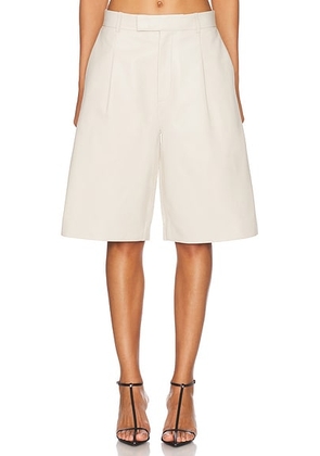 Rohe Leather Loose Short in Chalk - White. Size 40 (also in ).