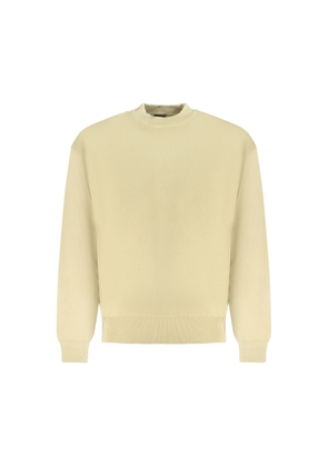 Beige Cotton Men Sweater - L