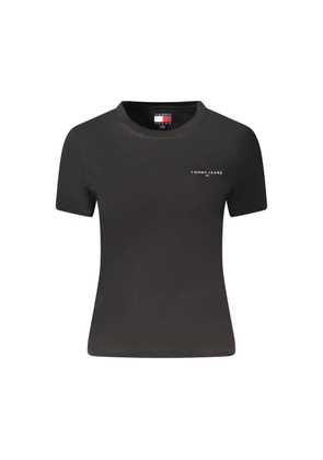Black Cotton Women T-Shirt - M