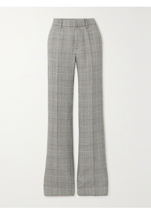 Alessandra Rich - Pleated Prince Of Wales Checked Wool Straight-leg Pants - Gray - IT36,IT38,IT40,IT42,IT44,IT46