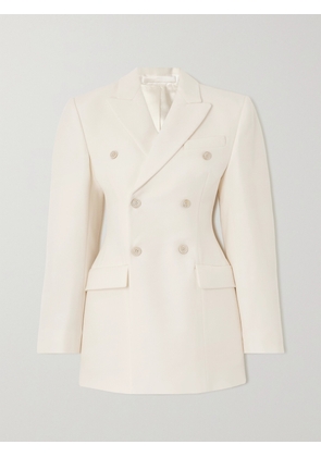 WARDROBE.NYC - Double-breasted Wool-twill Blazer - Off-white - xx small,x small,small,medium,large,x large