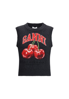 Ganni Black Wool Sweatshirt - M