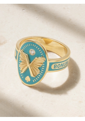 FoundRae - Reverie 18-karat Gold, Diamond And Enamel Ring - 4,6,7