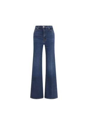7FOR Blue Cotton Flared Jeans - 26