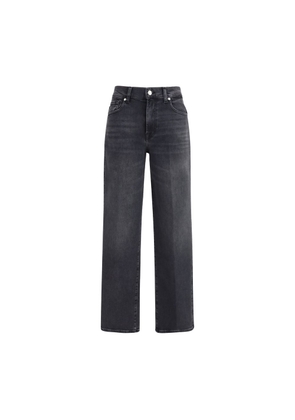 7FOR Black Cotton Straight-Leg Jeans - 26