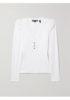 Veronica Beard - Dekalb Ribbed Cotton-jersey Top - White - x small,small,medium,large,x large
