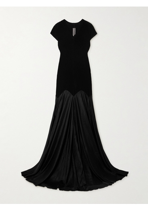 Rick Owens - Lido Divine Stretch-jersey And Silk-habotai Gown - Black - IT38,IT40,IT42,IT44,IT46,IT48