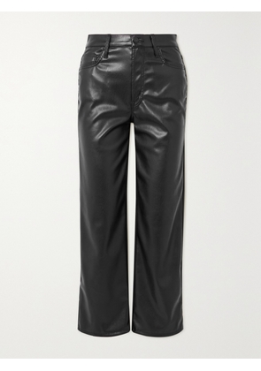 Mother - + Net Sustain The Rambler Cropped Faux Leather Wide-leg Pants - Black - 23,24,25,26,27,28,29,30,31,32