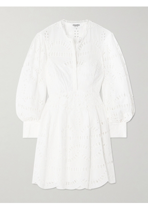 Charo Ruiz - Franca Broderie Anglaise Cotton-blend Mini Dress - White - x small,small,medium,large,x large
