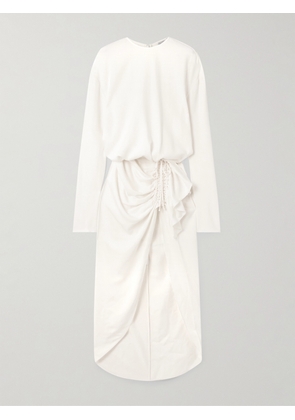Christopher Esber - Cadence Ruched Ruffled Crepe Maxi Dress - White - UK 6,UK 8,UK 10,UK 12,UK 14