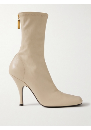 KHAITE - Eva Leather Sock Boots - Neutrals - IT36,IT37,IT37.5,IT38,IT38.5,IT39,IT39.5,IT40,IT40.5,IT41